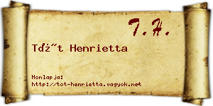 Tót Henrietta névjegykártya