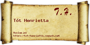 Tót Henrietta névjegykártya